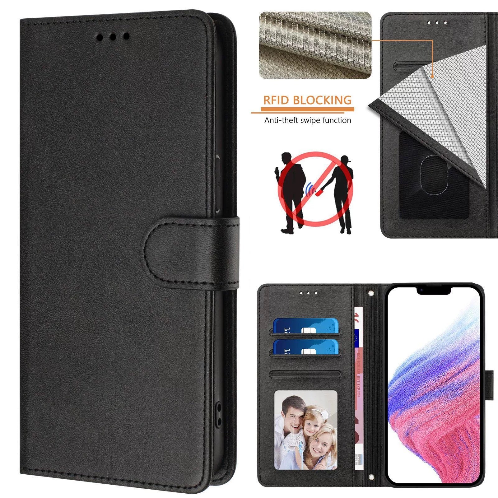 Capinha Carteira Adequada Para Modelos Samsung A01 A02 A03 A03S A03core A04 A04S A04E A05 A05S A06 Case Couro Flip (Doar Película 3D)