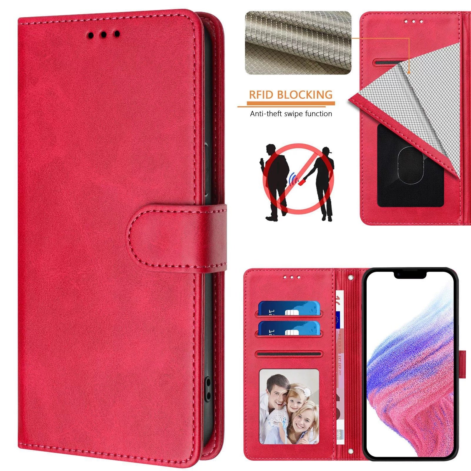 Capinha Carteira Adequada Para Modelos Samsung A01 A02 A03 A03S A03core A04 A04S A04E A05 A05S A06 Case Couro Flip (Doar Película 3D)
