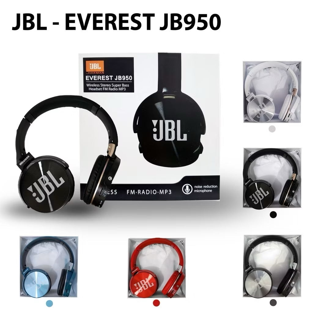Fone de Ouvido Bluetooth Sem Fio jb Everest 950BTWireless Radio FM Mp3 Cartão Memória